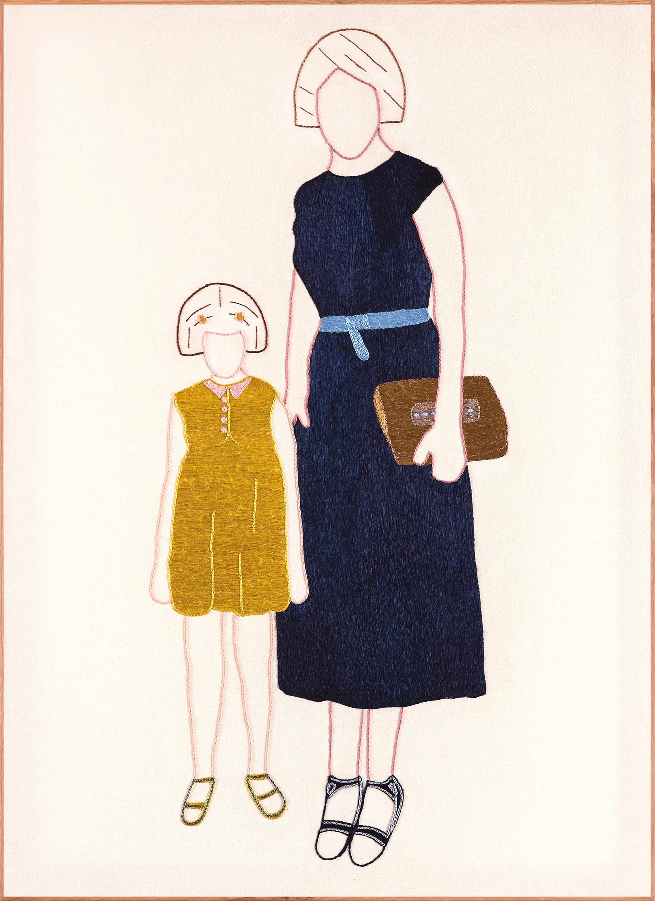 Les Invisibles 6, 2024. Sabra embroidery by hand on cotton. 80 x 108 cm. Margaux Derhy