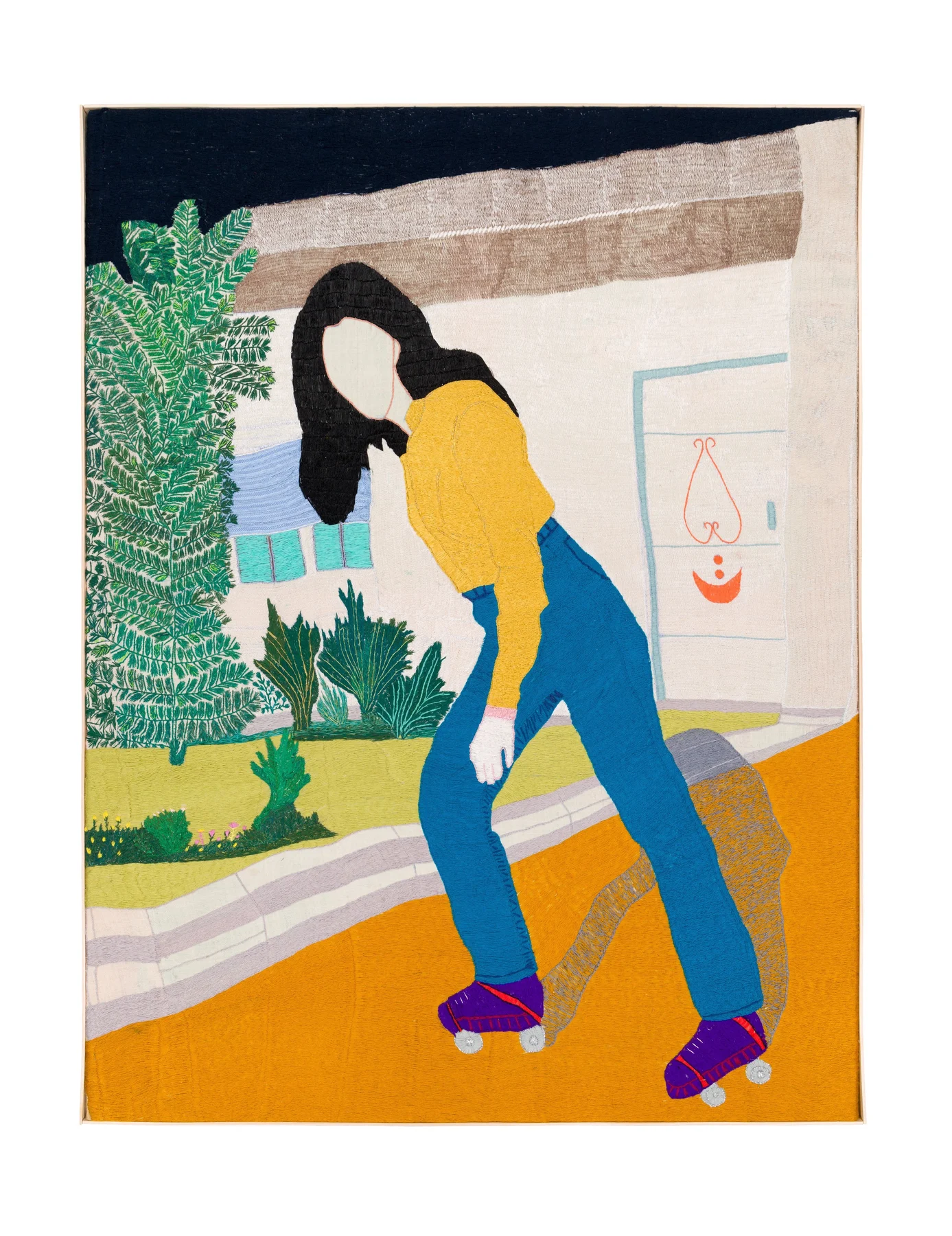 Gloria, femme forteresse, 2023. Embroidery by hand on linen. 140 x 190 cm. Margaux Derhy
