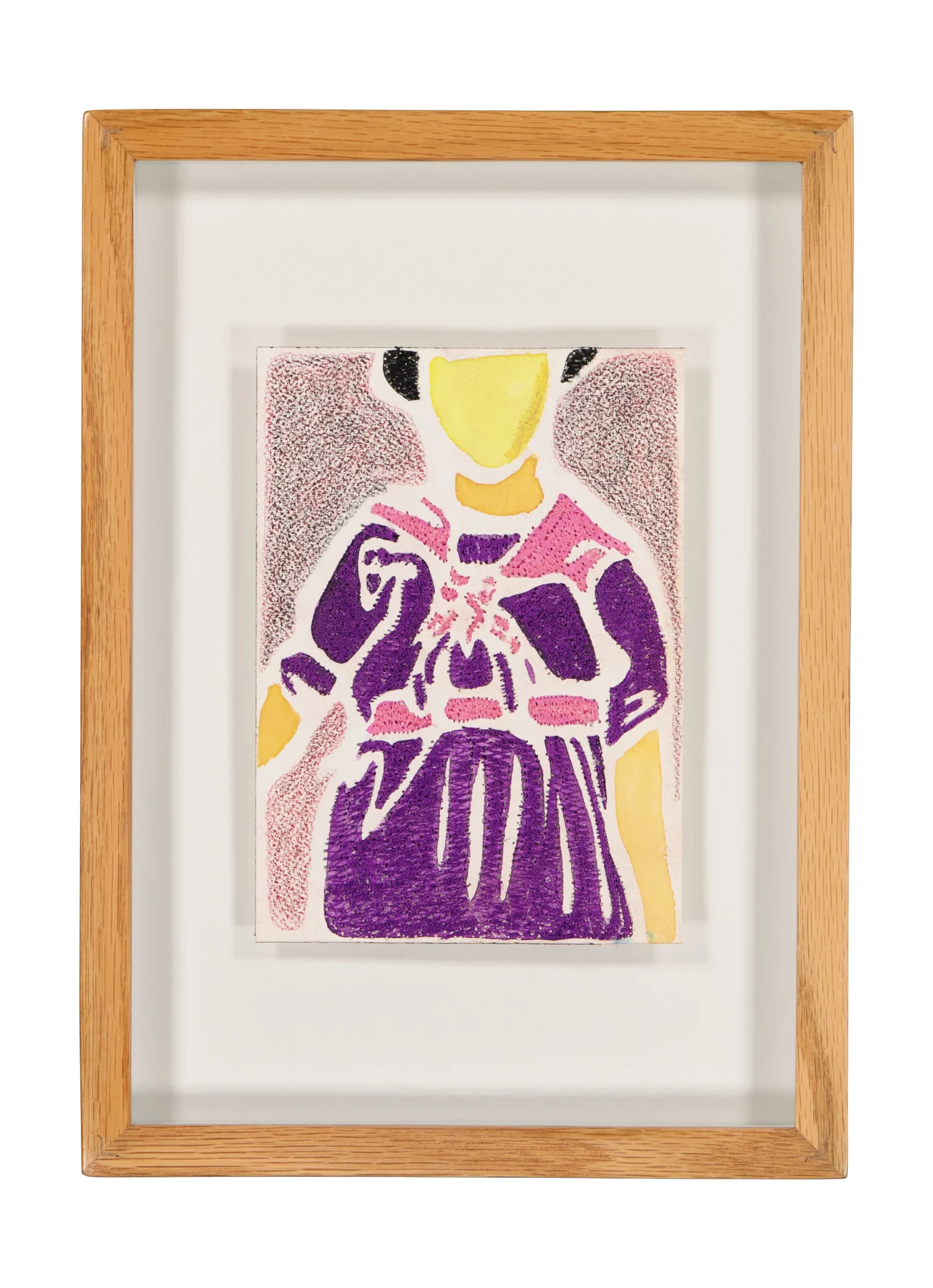 Tendres Boutons 18, 2024. Watercolor and embroidery on Arches paper. 9 x 13 cm. Margaux Derhy