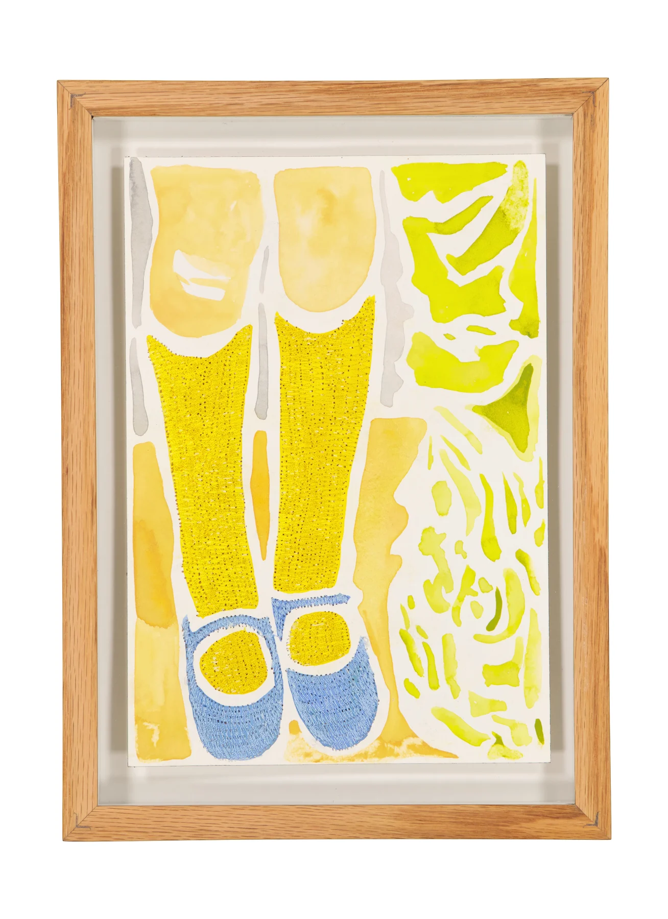 Tendres Boutons 8, 2024. Watercolor and embroidery on Arches paper. 18 x 26 cm. Margaux Derhy