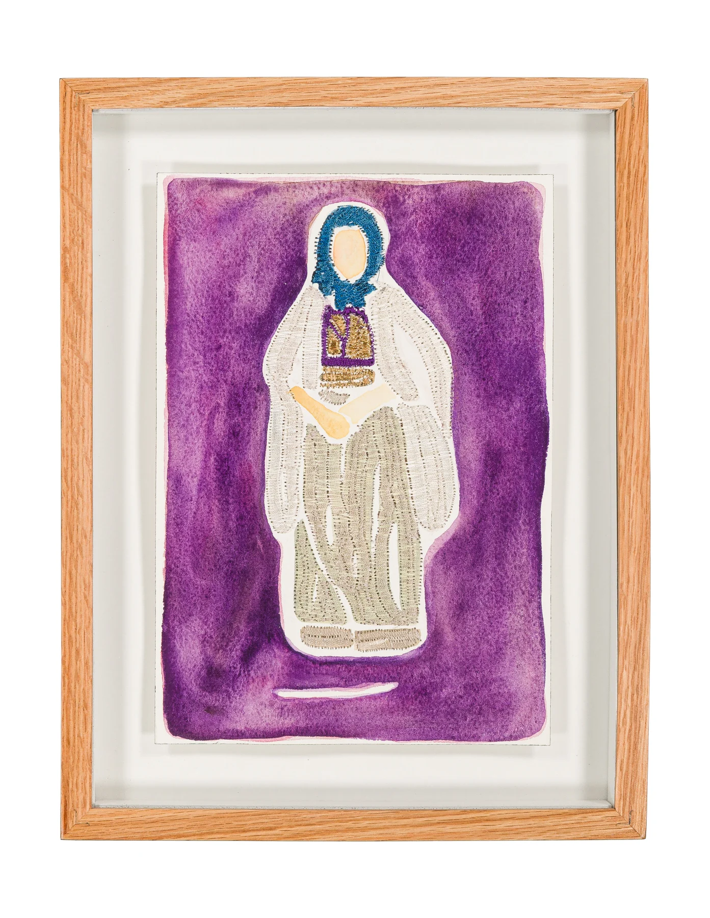 Mères Souveraines - dessin 3, 2025. Watercolor and embroidery on paper. 18 x 26 cm. Margaux Derhy