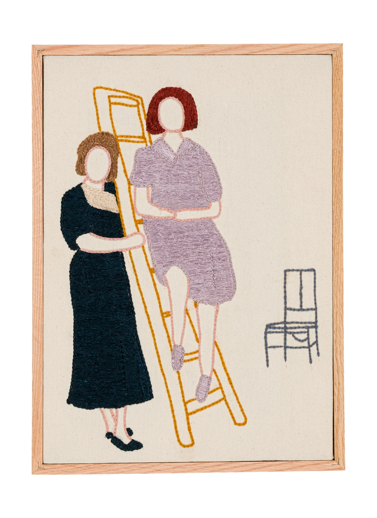 Les invisibles 8, 2025. Sabra embroidery by hand on cotton. 40 x 29 cm. Margaux Derhy