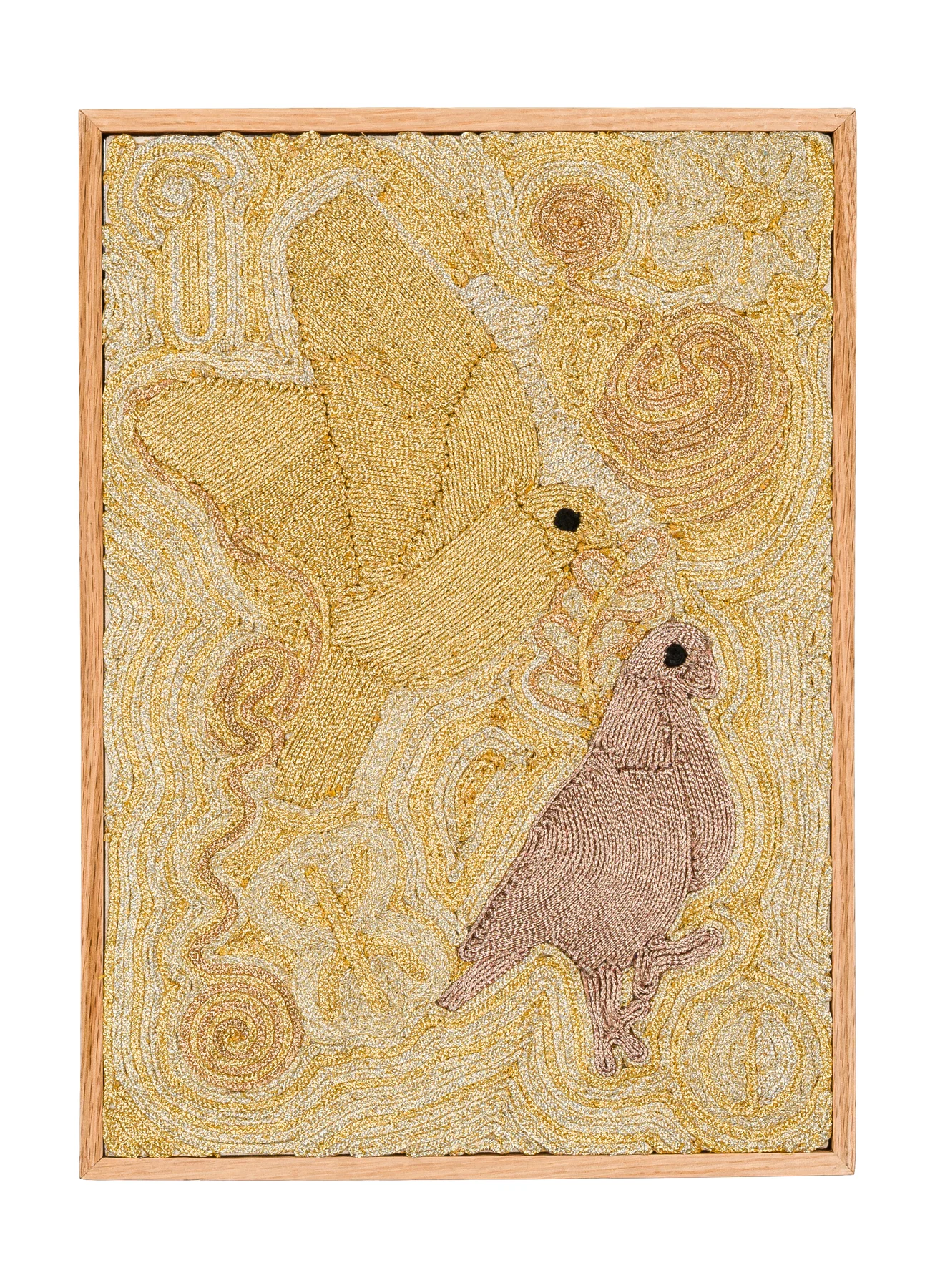 Archive de la tendresse masculine - Interlude 3, 2026. Sfiffa embroidered by hand on cotton. 32 x 44 cm. Margaux Derhy