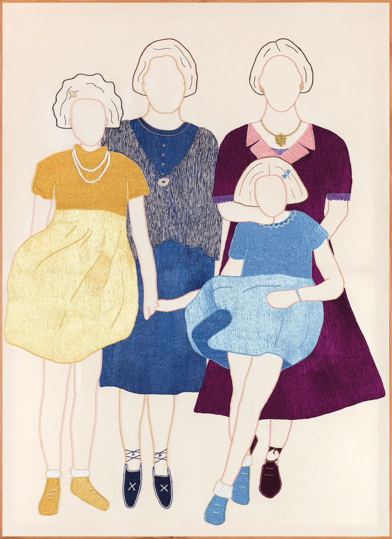 Les Invisibles 2, 2024. Sabra embroidery by hand on cotton. 175 x 125 cm. Margaux Derhy