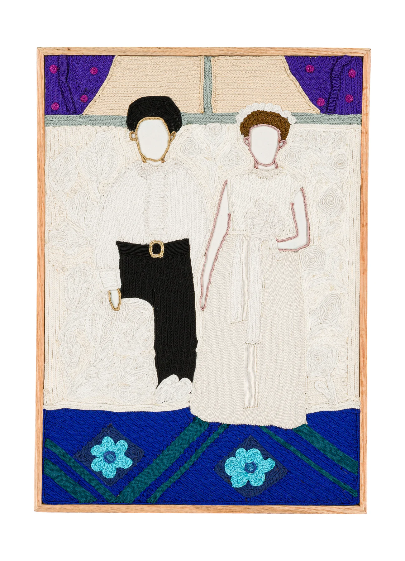 Archives de la tendresse masculine - En toute occasion 1, 2026. Sfiffa embroidered by hand on cotton. 44 x 62 cm. Margaux Derhy