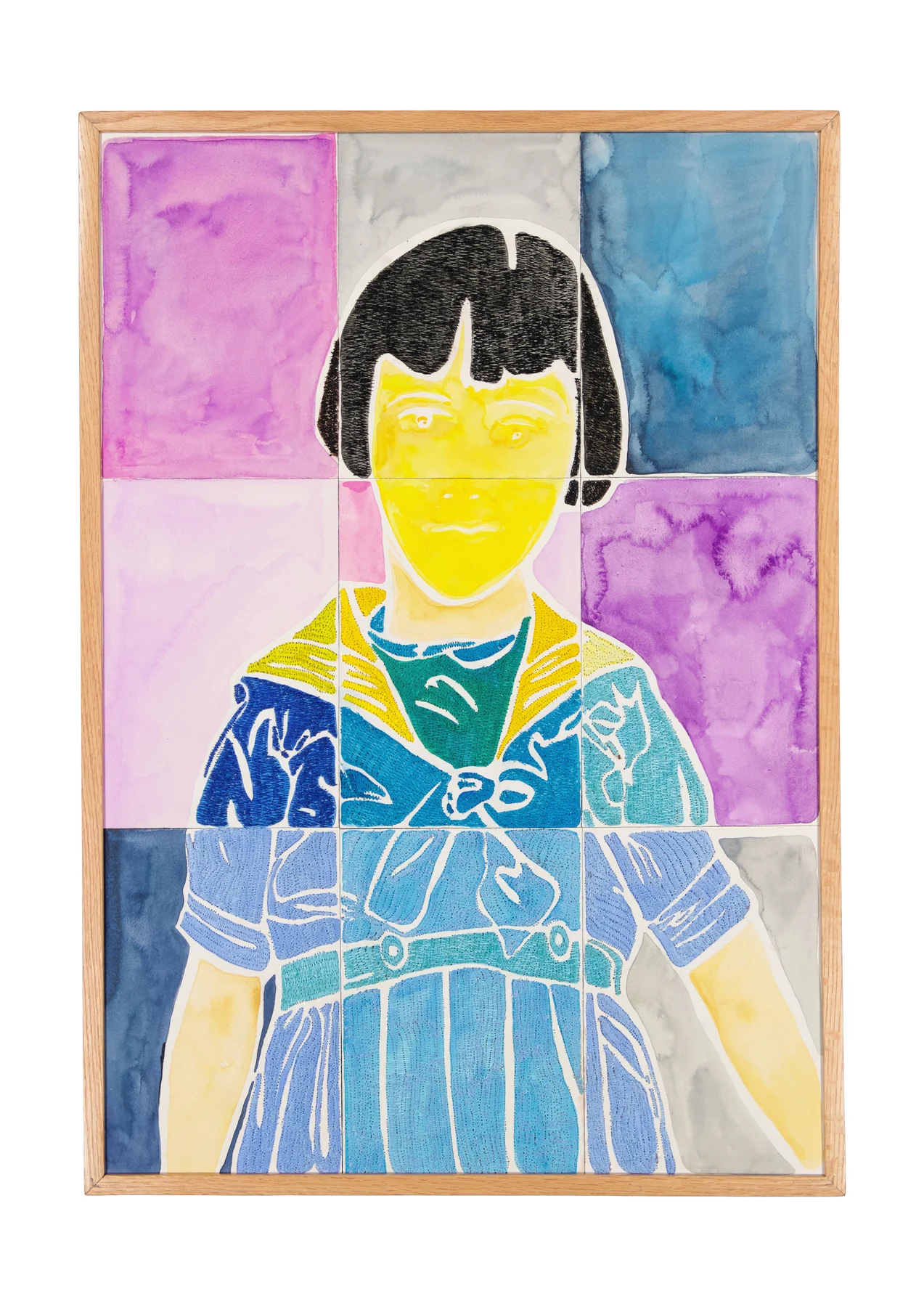Tendres Boutons 2, 2024. Watercolor and embroidery on Arches paper. 80 x 56 cm. Margaux Derhy