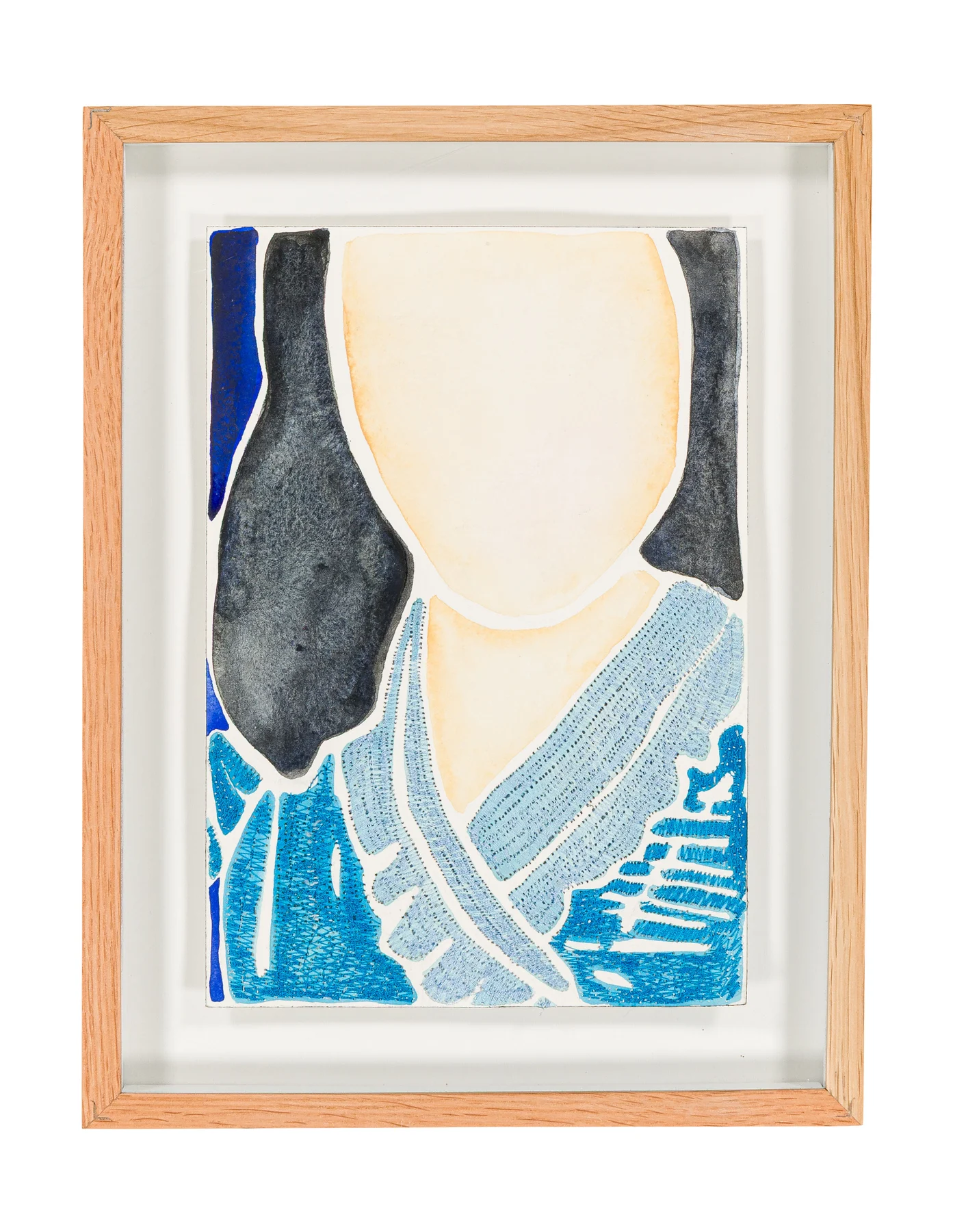 Studio Mogador 1947 - Signe 6, 2025. Watercolor and embroidery on Arches paper. 24 x 35 cm. Margaux Derhy