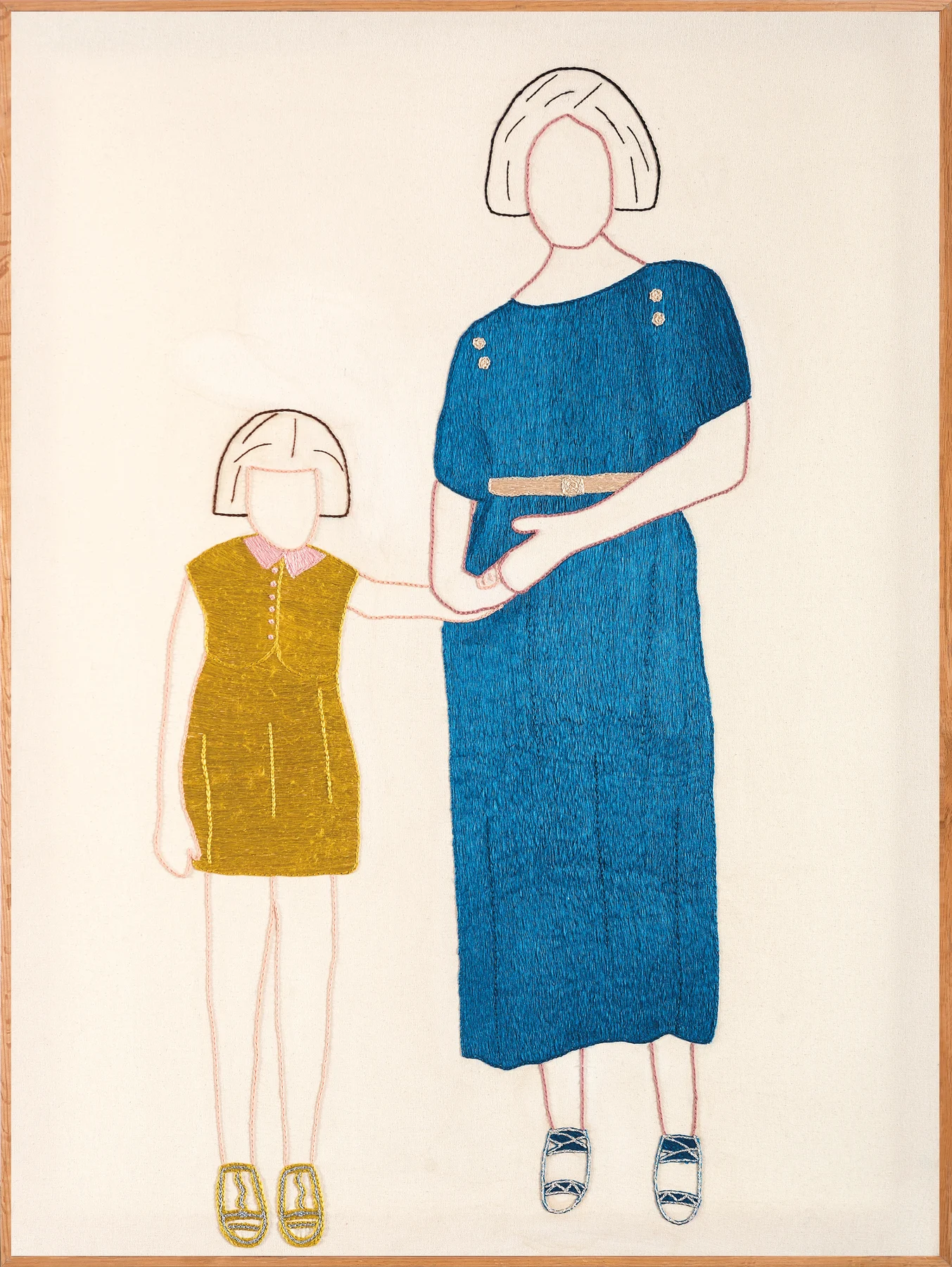 Les Invisibles 5, 2024. Sabra embroidery by hand on cotton. 80 x 108 cm. Margaux Derhy