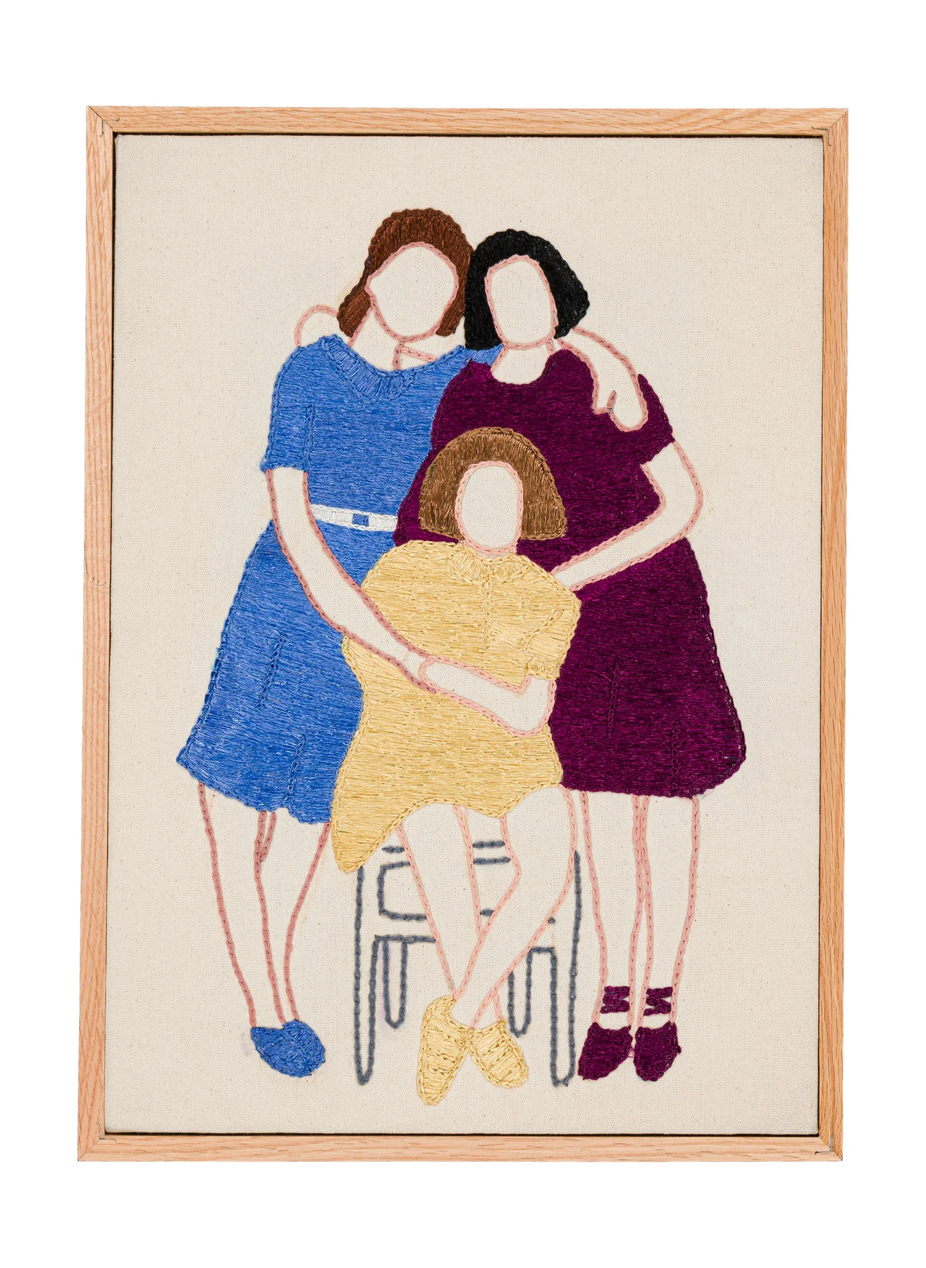 Les invisibles 9, 2025. Sabra embroidery by hand on cotton. 40 x 29 cm. Margaux Derhy
