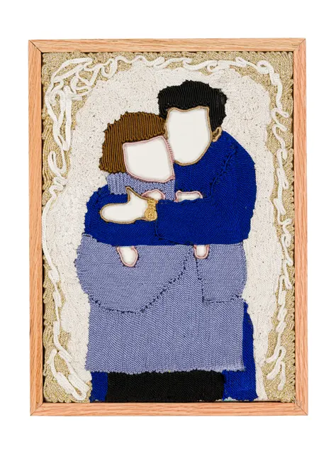 Archives de la tendresse masculine - Celui qui me protège 2, 2026. Sfiffa embroidered by hand on cotton. Margaux Derhy