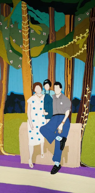 To the one I love 2, 2026. Sfiffa embroidered by hand on cotton. Margaux Derhy