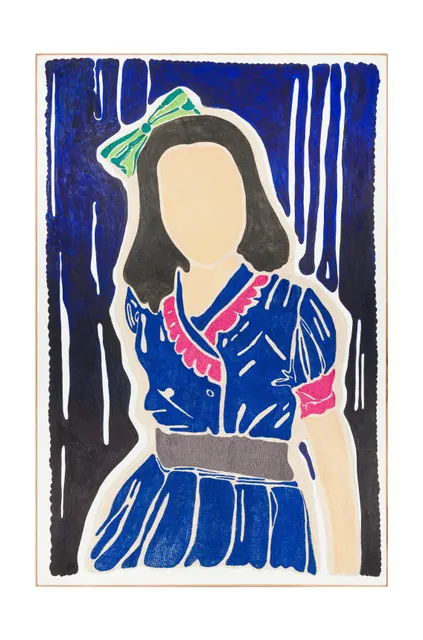 Studio Mogador 1947 - Régine enfant, 2025. Embroidery and painting on cotton. Margaux Derhy