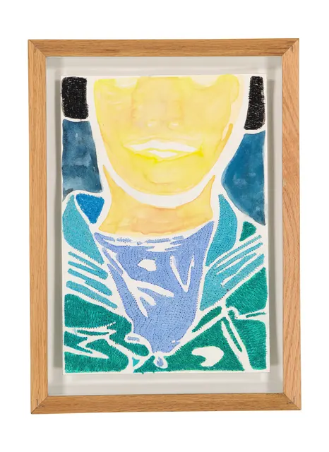 Tendres Boutons 5, 2024. Watercolor and embroidery on Arches paper. Margaux Derhy