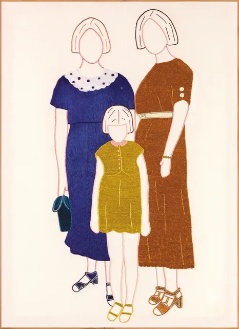 Les Invisibles 4, 2024. Sabra embroidery by hand on cotton. Margaux Derhy