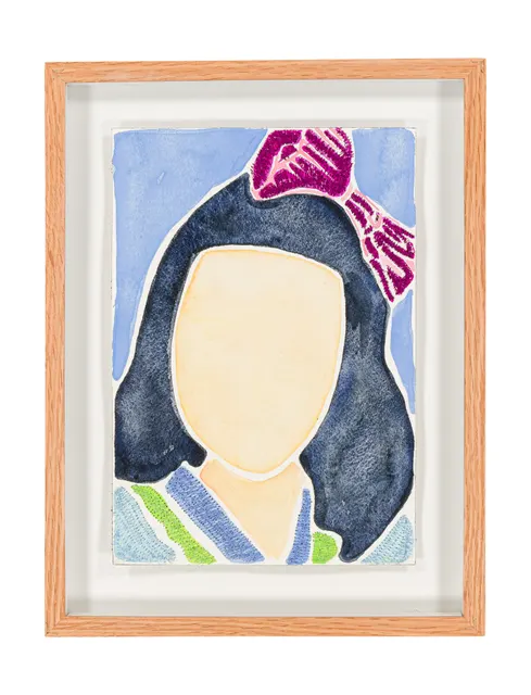 Studio Mogador 1947 - Signe 8, 2025. Watercolor and embroidery on Arches paper. Margaux Derhy