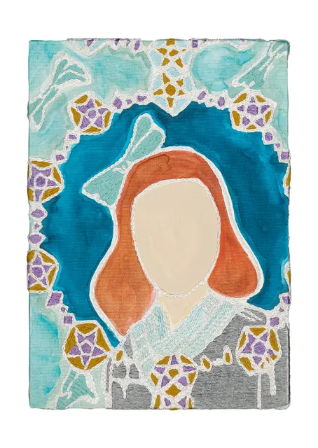 Studio Mogador 1947 - Prélude 4, 2025. Painting and Embroidery on cotton. Margaux Derhy