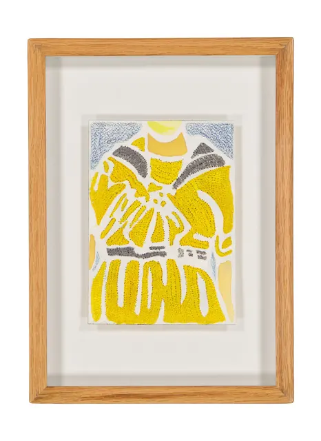 Tendres Boutons 20, 2024. Watercolor and embroidery on Arches paper. Margaux Derhy