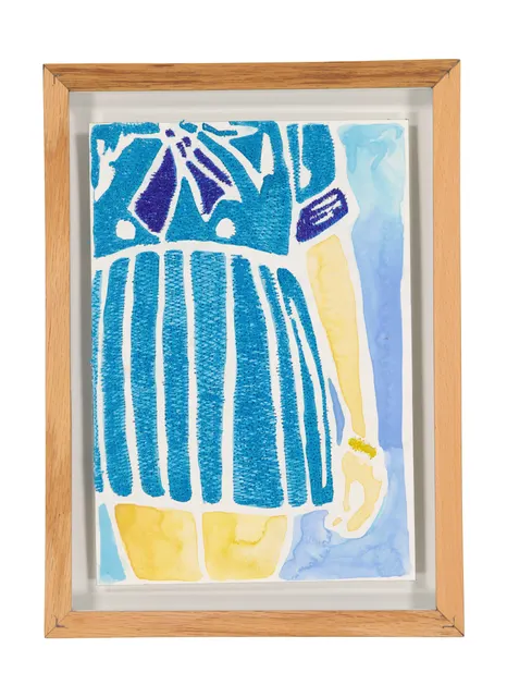 Tendres Boutons 12, 2024. Watercolor and embroidery on Arches paper. Margaux Derhy