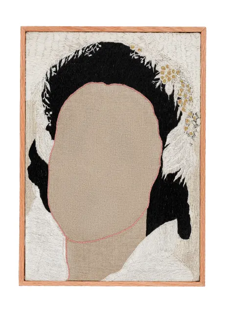 Lydia se marie, 2025. Embroidery by hand on linen. Margaux Derhy