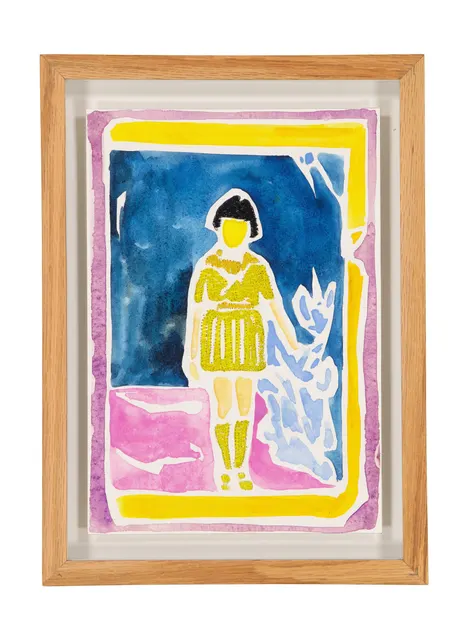 Tendres Boutons 9, 2024. Watercolor and embroidery on Arches paper. Margaux Derhy