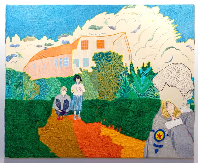 Poésie Pastorale, 2023. Embroidery by hand on cotton. Margaux Derhy