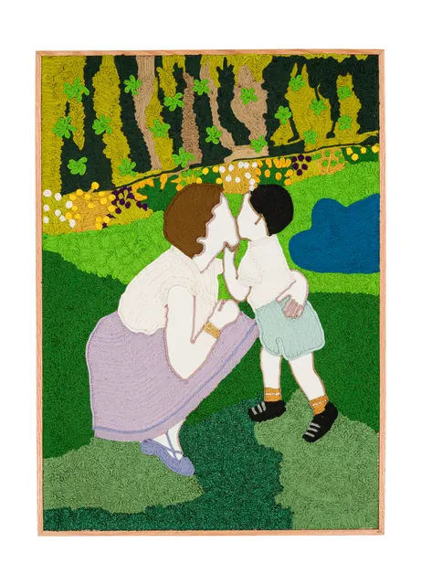 Archives de la tendresse masculine - De vous à moi 1, 2026. Sfiffa embroidered by hand on cotton. Margaux Derhy